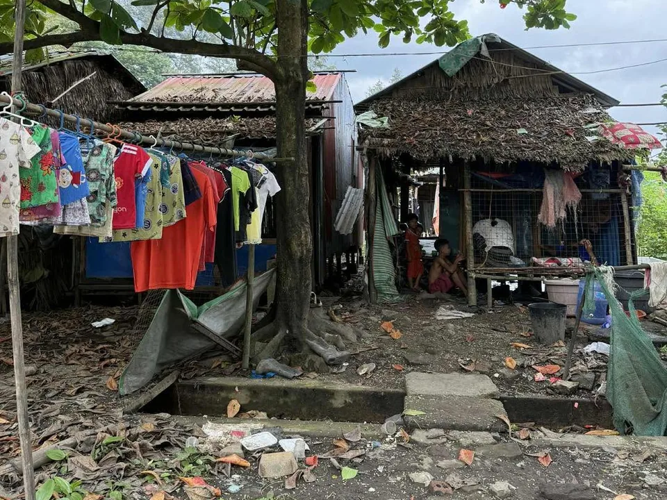Un quartier défavorisé de Rangoun, d'où viennent les enfants accueillis au centre de jour